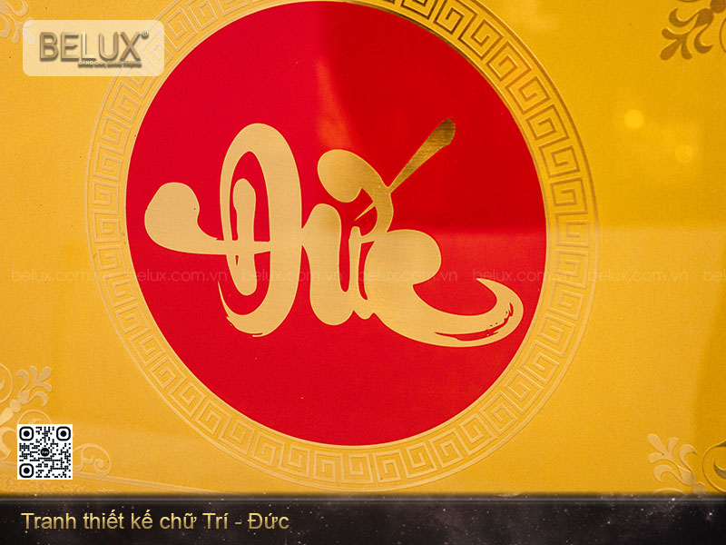 Tranh chữ Trí Đức thiết kế theo yêu cầu kt 40x30cm